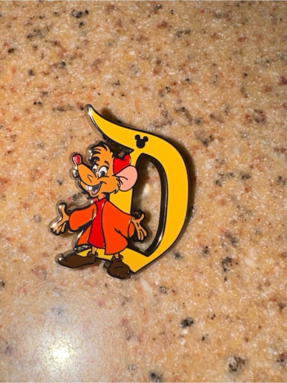 Jaq Yellow Disney Letter D Pin